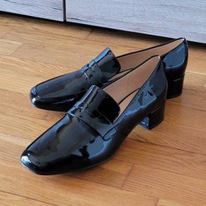 NWT Anthropologie patent leather loafer heels